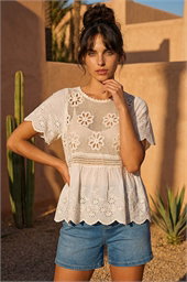 Dusk Floral Crochet Tunic Top