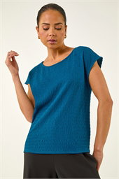 Petite Textured Stretch Top