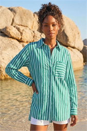 Stripe Print Buttoned Shirt