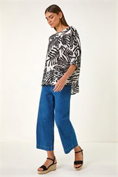 Leaf Print Tunic Top