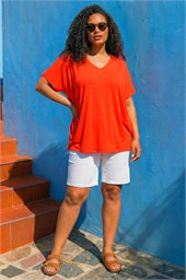 Curve V-Neck Stretch Top