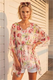 Floral Print Kimono Top