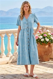 Floral Denim Shirt Dress