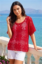 Floral Crochet Knit Top