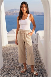 Petite Stripe Cropped Trousers