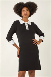 Knitted Embellished Button Dress