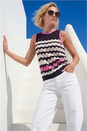 Sequin Wave Detail Knit Top