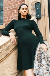 Dusk Ribbed Skater Jumper Dress