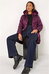 Wave Quilted Puffer Hooded Coat