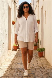 Curve Lace Detail Crinkle Blouse