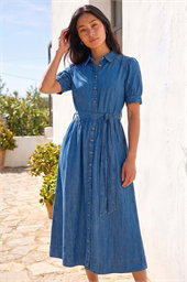 Petite Denim Midi Dress