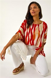 Abstract Buttoned Top