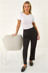 Petite Straight Leg Ponte Stretch Trouser