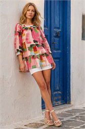 Abstract Print Tunic Top