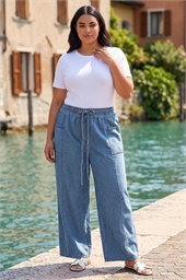 Curve Tie Waist Pocket Trouser