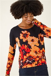 Hotfix Floral Print Knit Jumper