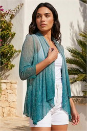 Ombre Metallic Plisse Kimono