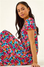 Petite Floral Button Pocket Dress