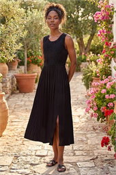 Crochet Bodice Midi Dress
