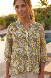Floral Print Notch Neck Blouse