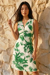 Petite Tropical Twist Front Dress