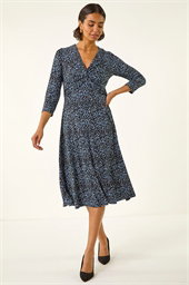 Speckled Twist Front Dress