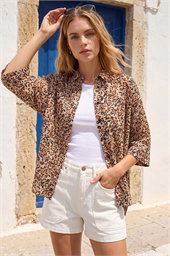 Animal Print Relaxed Blouse