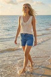 Dusk Flower Knit Vest Top