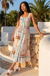 Petite Ric Rac Strappy Midi Dress