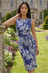 Petite Floral Side Tie Midi Dress