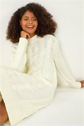 Chunky Cable Knitted Jumper Dress