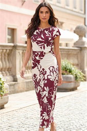 Floral Print Wrap Twist Midi Dress