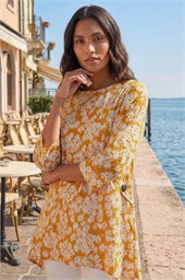 Floral Print Pocket Tunic Top