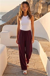Petite Pull On Woven Trouser