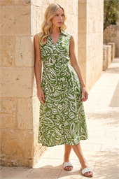 Petite Abstract Midi Shirt Dress
