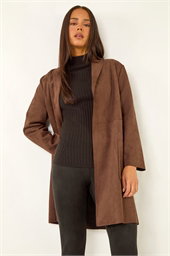 Petite Faux Suede Pocket Jacket