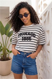 Monaco Stripe Print Cotton Top