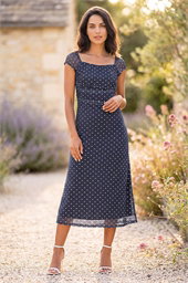 Dusk Heart Spot Print Midi Dress