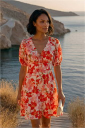 Dusk Floral Tie Front Dress