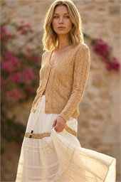 Shimmer Button Knit Cardigan