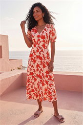 Floral Button Down Midi Dress