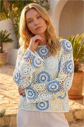 Floral Crochet Knit Top