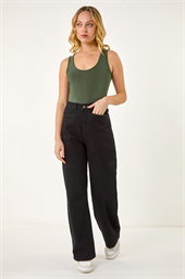 Dusk Denim Stretch Wide Leg Jeans