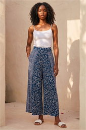 Floral Print Wide Leg Culottes