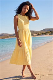 Cotton Broderie Midi Dress