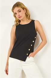 Dusk Asymmetric Button Detail Top