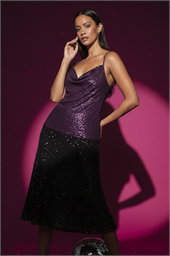 Dusk Cowl Neck Sequin Cami Top