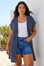 Curve Mono Print Stretch Cardigan