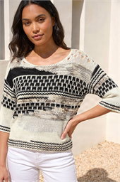 Textured Abstract Knit Jumper