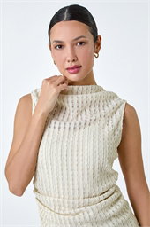 Textured Sleeveless Stretch Top
